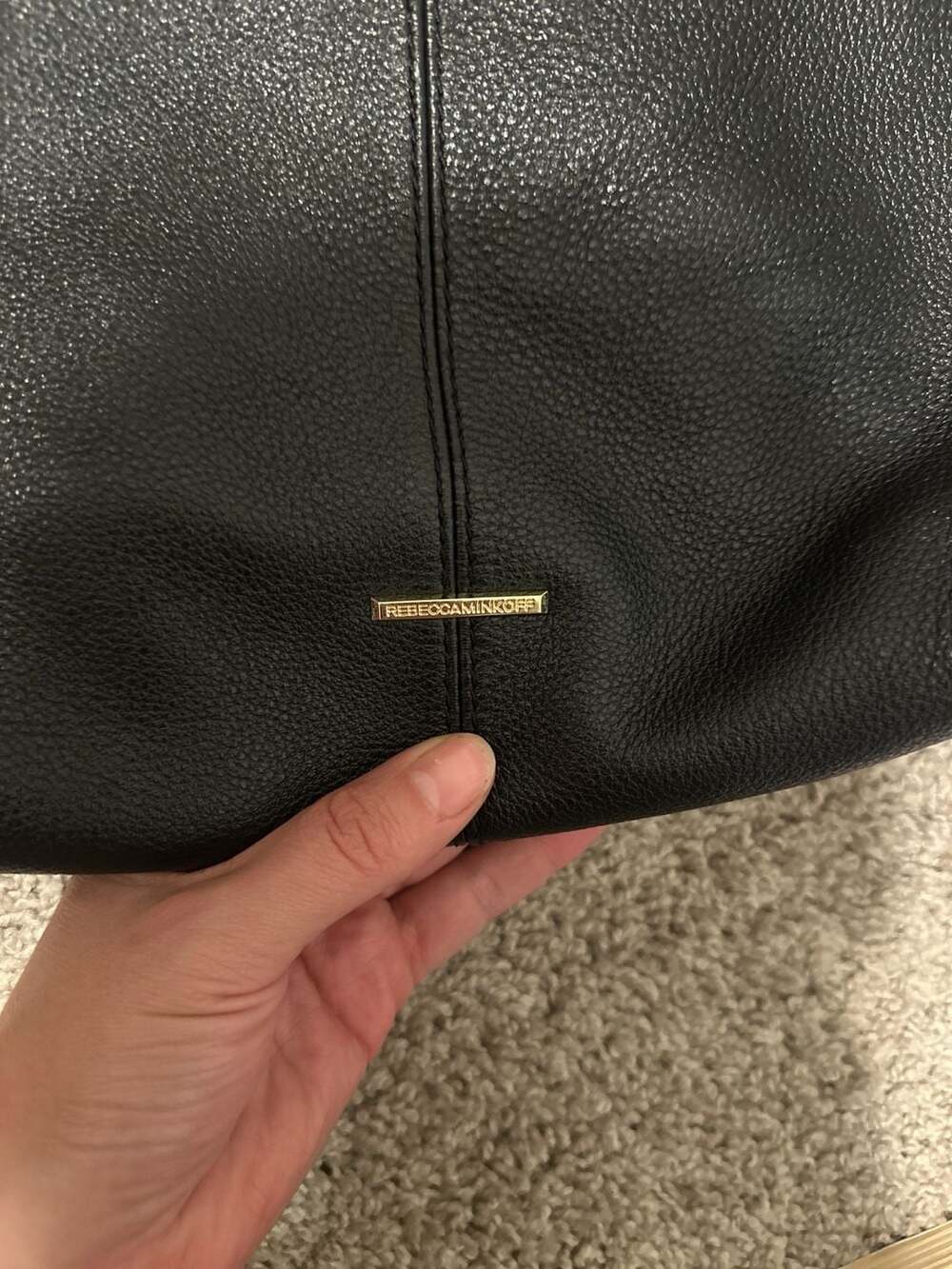 Rebecca Minkoff Black Pebbled Leather Moto Hobo Bag - Picture 3 of 4